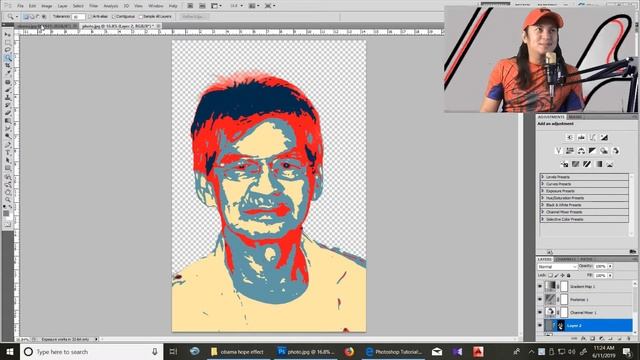 Obama hope poster effect Photoshop Tutorial in tagalog смотреть онлайн