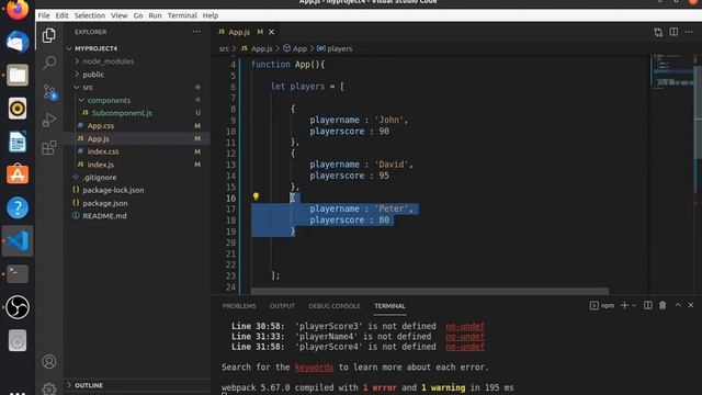 REACT - PROPS Continued - Example Using Array смотреть онлайн