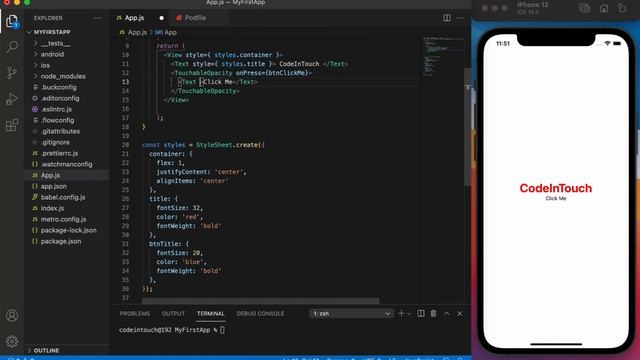 React Native Tutorials in Hindi 2021 - 2 Use Button and TouchableOpacity смотреть онлайн