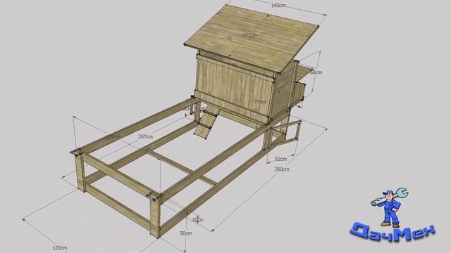 Куриный трактор или Летний мобильный курятник. Чертежи и постройка. 3 варианта.