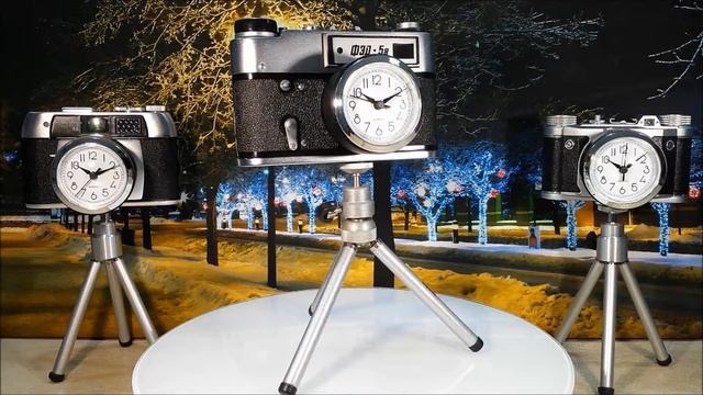 Zegar jak aparat fotograficzny FED 5 retro vintage loft plus statyw смотреть онлайн