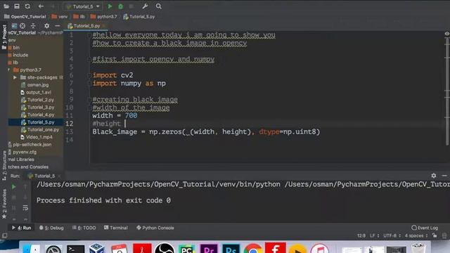 how to Create a Black Image in OpenCV (Tutorial_5) смотреть онлайн