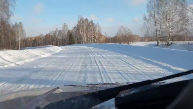 Линёво - Малиновка. На утро после бурана. В конце прелести деревенских не главных дорог. смотреть онлайн
