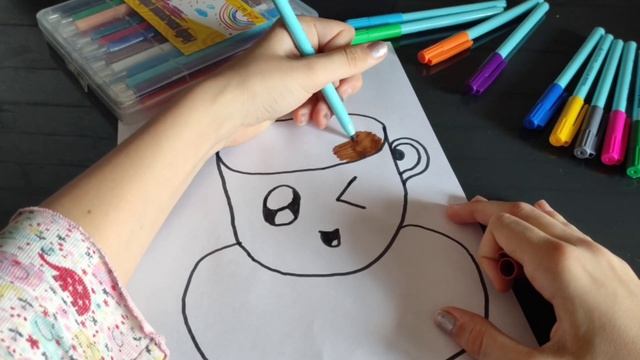 Как нарисовать чашку легко и просто смотреть онлайн