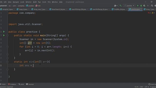 Find minimum value In Array Using Function In Java || JAVA Tutorial || Array || function in java смотреть онлайн