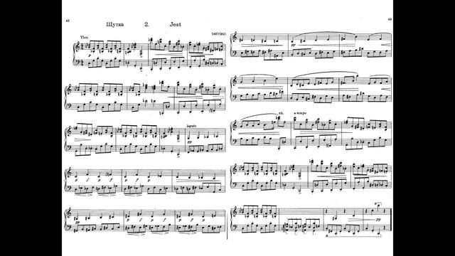 Prokofiev Op.3-2 4 Pieces for Piano No.2 Jest Шутка 普羅高菲夫 作品3 鋼琴小曲 プロコフィエフ Score Sheet 譜 楽譜付き 【Kero смотреть онлайн