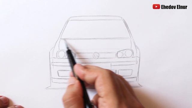 Как нарисовать машину Фольксваген Гольф смотреть онлайн