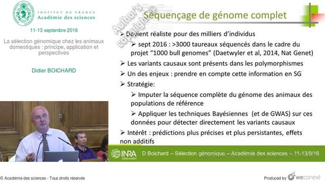 [Conférence] - D. BOICHARD - La sélection génomique chez les animaux domestiques смотреть онлайн