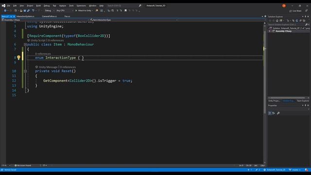 Unity 2D Platformer Tutorial 13 - Interaction System Item Script Setup смотреть онлайн