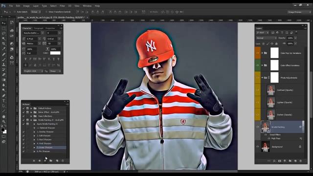 Bristle Painting 2 Photoshop Action Tutorial смотреть онлайн