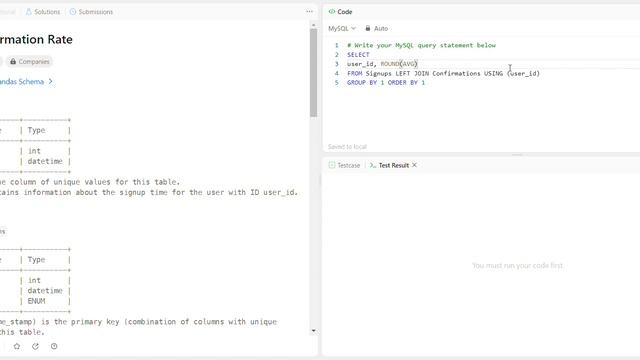 Day -13 || SQL - 50 Days Challenge || LeetCode - Problem 1934 смотреть онлайн