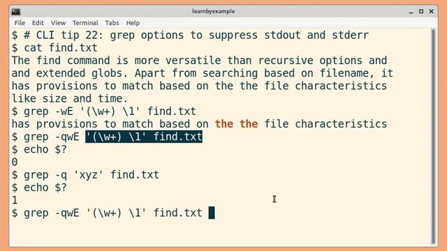 CLI tip 22: grep options to suppress stdout and stderr смотреть онлайн