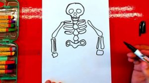 Урок рисования для детей - Рисуем СКЕЛЕТ масляной пастелью
