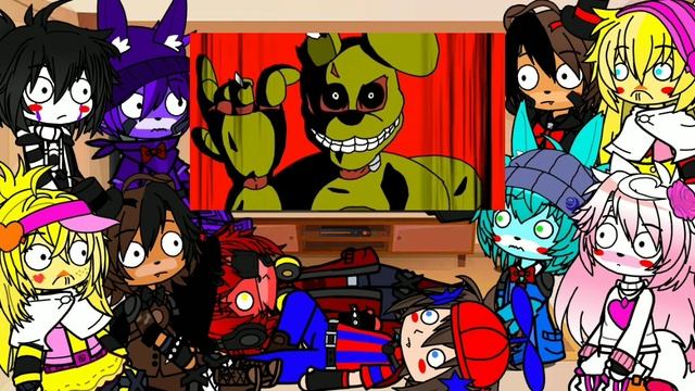 Фнаф 1 и 2 реагирует на | Фнаф лор 1-9 частей | GACHA CLUB смотреть онлайн