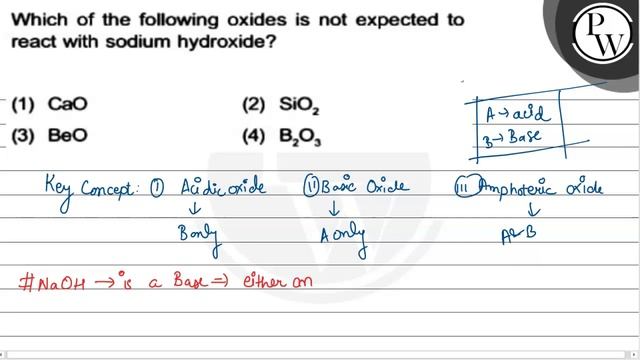 , Which of the following oxides is not expected to react with sodium hydroxide?(1) CaO
(2) SiO_2
.. смотреть онлайн