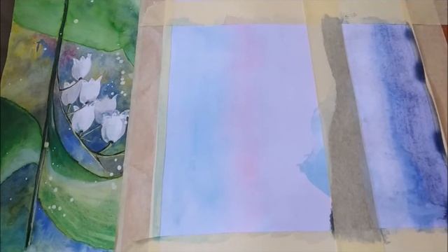 Рисуем горы и озеро акварелью. смотреть онлайн