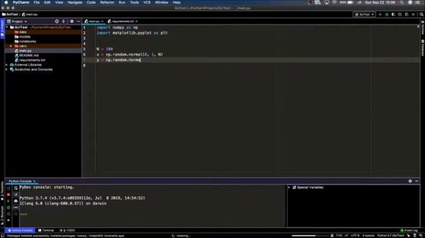 Hands-On Application Development with PyCharm | 11. Turning on Scientific Mode