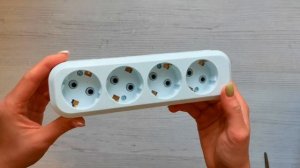 Розетка четырехместная (колодка) для удлинителя с заземлением, электрическая, переносная, разборная