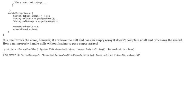 Salesforce: Null object not so elegantly handled after JSON.deserialize() смотреть онлайн