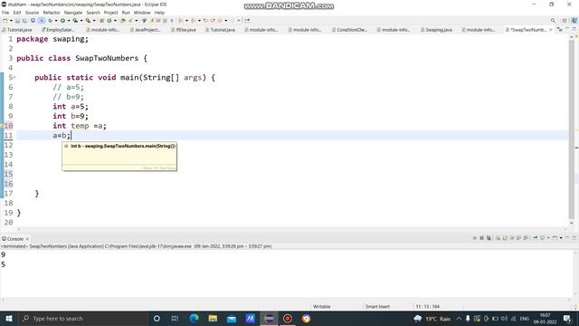 how to swap two numbers in java || java program to swap two numbers смотреть онлайн