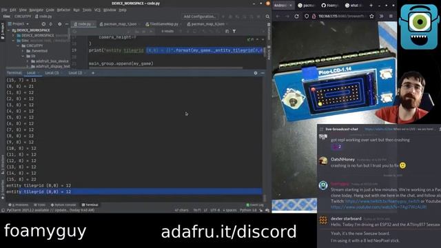 CircuitPython Pacman Game смотреть онлайн