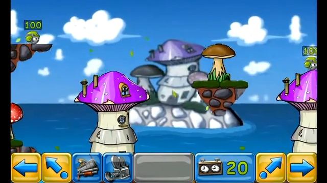 Warlings Battle Worms (by 17th Pixel) - strategy game for Android and iOS - gameplay. смотреть онлайн