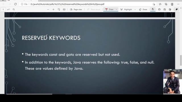 Reserved keywords in java смотреть онлайн