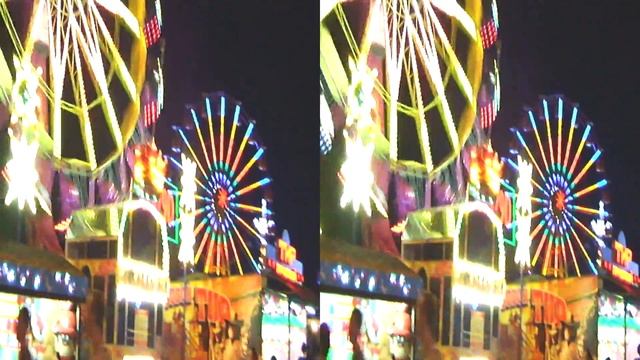 3д видео для очков 3д Самсунг, ЛдЖи: Парк аттракционов Анапы вечером. смотреть онлайн