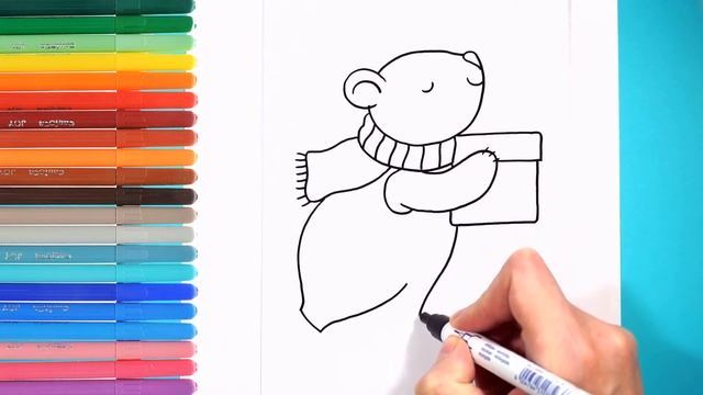 Как нарисовать медведя. Простой рисунок медведя.How to draw a bear . A simple drawing of a bear. смотреть онлайн