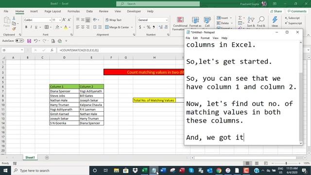 Count matching values between two columns in Excel смотреть онлайн