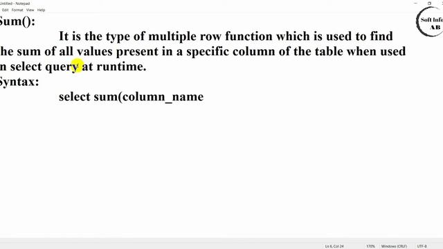 sql sum function | sum function in database | example of sql sum function смотреть онлайн