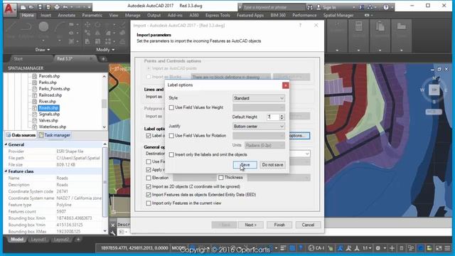 Labels also for linear elements while importing (v3.3) (AutoCAD) - Spatial Manager Blog смотреть онлайн