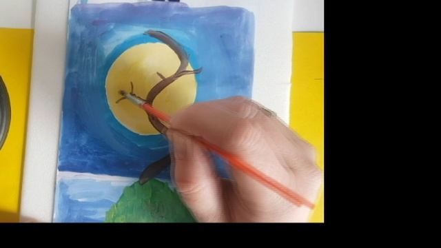 Рисуем пейзаж, одинокое дерево, легко и просто смотреть онлайн