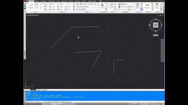 AutoCAD Tutorial; How to use the Fillet Command смотреть онлайн