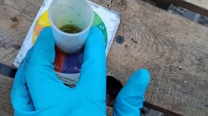 Проверка торфа «Северная поляна»  на кислотность.