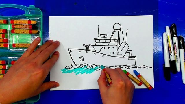 Как нарисовать Военный Корабль на 23 февраля смотреть онлайн