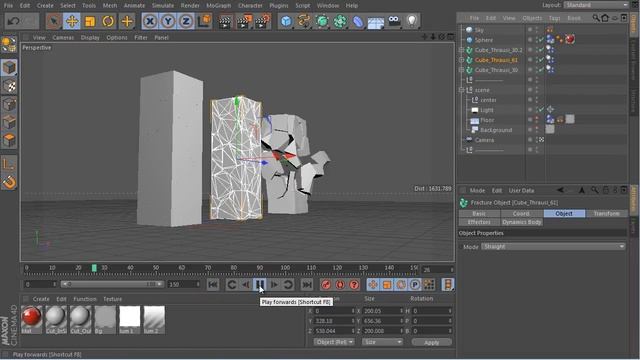 33. Cinema 4d: Замедление динамики с помощью кеша смотреть онлайн