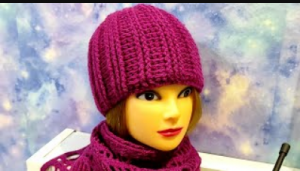 Теплая шапочка на осень.  КОМПЛЕКТ ШАПКА+ШАРФ для начинающих. (720p).mp4