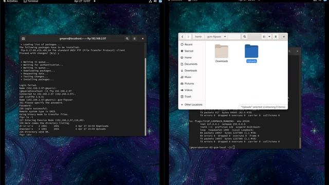Oracle VM VirtualBox Manager (Centos VSFTP remote connection) смотреть онлайн