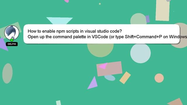 How to enable npm scripts in visual studio code? смотреть онлайн