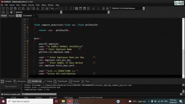 C++ Programming Tutorial - Simple Payroll System using a struct statement in c++