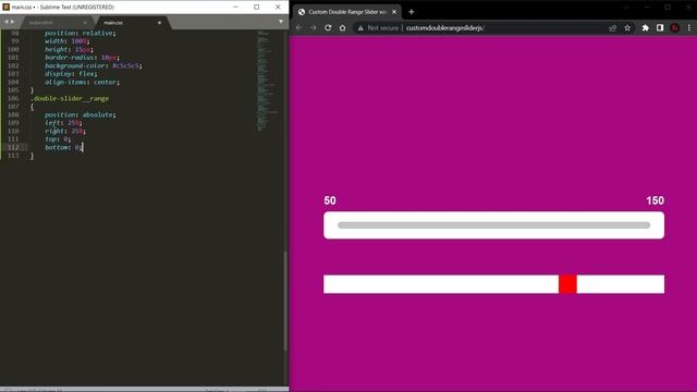 Custom Double Range Slider vanilla JS | JS Range Slider смотреть онлайн