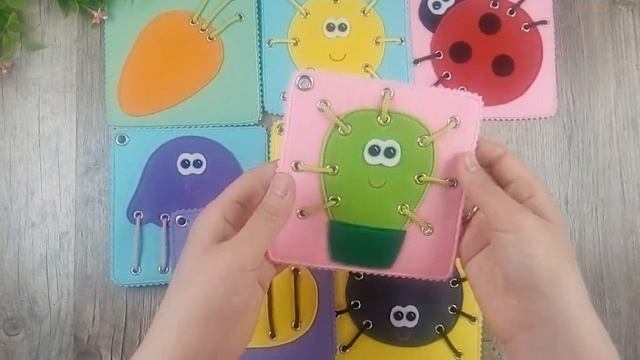 Шнуровка из фетра Мастер-класс. Felt Lacing Cards PDF Pattern. смотреть онлайн