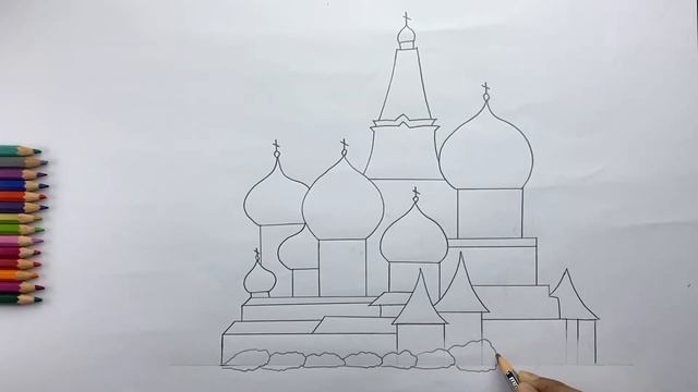 Draw St Basil's Cathedral Church Of Russia I Red Square Moscow Drawing Tutorial Wonders Of The Worl