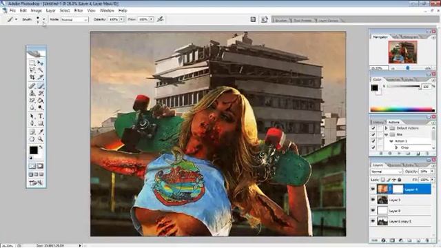 Creating a Zombie T-Shirt Design only using Layer Styles - SpeedArt смотреть онлайн