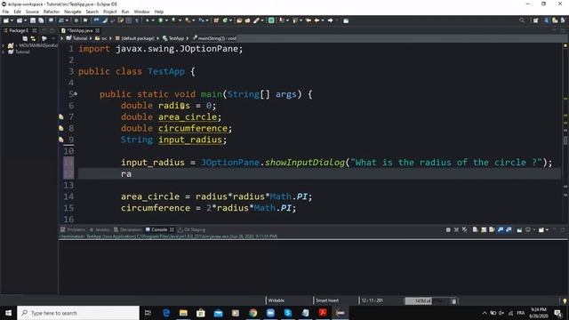 Java Program to determine the Area and Circumference of a circle - JOptionPane & Numeric Strings смотреть онлайн