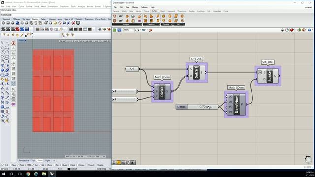 22 - Construct Domain 2 and Reparametrize to Generate Storefront Curtain Wall Grasshopper Rhino смотреть онлайн