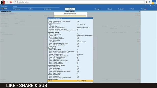 HOW TO SETUP PAGE SIZE FOR A4 PAPER, HEIGHT, WIDTH, TOP MARGIN, LEFT MARGIN IN TALLY PRIME смотреть онлайн