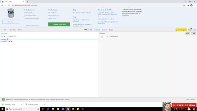 24. Array Push, Pop, Unshift, Shift methods in Javascript arrays. смотреть онлайн