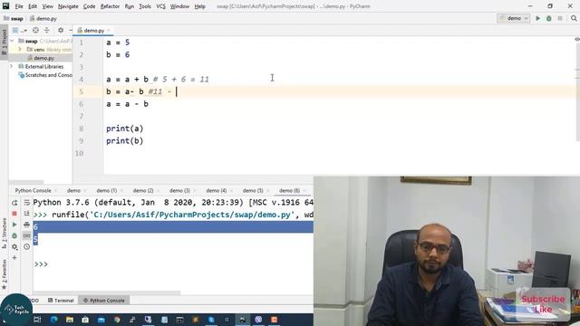 #15 Python Tutorial for Beginners | Swap Two Variables in Python | #swapvariables смотреть онлайн